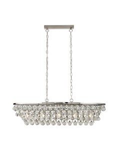 Searchlight® I Пендел Michelle - хромиран метал и стъкло с капки дъжд I 5 x E27 - 9635-5CC - Цена | LEDs4economy