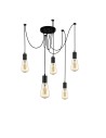 Searchlight® I Пендел Squiggle - черен метал и кабели I 5 x E27 - 9665-5BK - 2