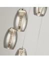 Searchlight® I Пендел Cyclone - хромиран метал и опушено стъкло I 5 x LED - 97291-5SM - 3