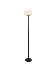 Searchlight® I Лампион Lumina - черен метал и опалово оребрено стъкло I 1 x E27 - EU10274-1BK - Цена | LEDs4economy