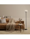 Searchlight® I Лампион Lumina - черен метал и опалово оребрено стъкло I 1 x E27 - EU10274-1BK - 5