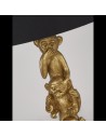 Searchlight® I Настолна лампа 3 Wise Monkeys - Златна смола и черен текстилен абажур I 1 x E27 - EU1030GO - 3