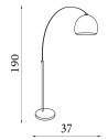 Searchlight® I Лампион Arcs - хром, черна мраморна основа и бял абажур I 1 x E27 - EU1037CC - 4