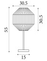 Searchlight® I Wicker настолна лампа - матово черен метал и черен въжен абажур I 1 x E27 - EU11201-1BK - 4