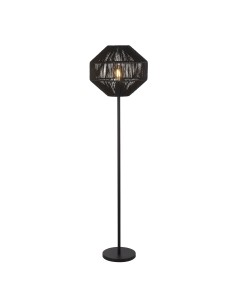 Searchlight® I Wicker Лампион - матово черен метал и черен въжен абажур I 1 x E27 - EU11202-1BK - Цена | LEDs4economy