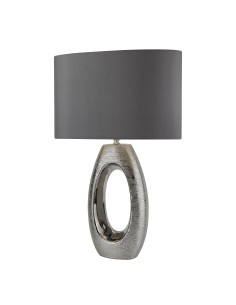 Searchlight® I Настолна лампа Artisan - керамика, хром и сив абажур от изкуствена коприна I 1 x E27 - EU1213CC - Цена | LEDs4eco