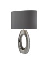 Searchlight® I Настолна лампа Artisan - керамика, хром и сив абажур от изкуствена коприна I 1 x E27 - EU1213CC