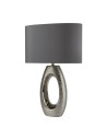 Searchlight® I Настолна лампа Artisan - керамика, хром и сив абажур от изкуствена коприна I 1 x E27 - EU1213CC - 2