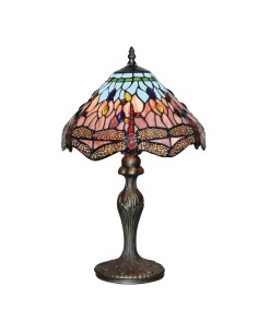 Searchlight® I Настолна лампа Dragonfly - античен месинг и витраж I 1 x E27 - EU1287 - Цена | LEDs4economy