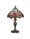 Searchlight® I Настолна лампа Dragonfly - античен месинг и витраж I 1 x E27 - EU1287