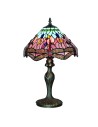 Searchlight® I Настолна лампа Dragonfly - античен месинг и витраж I 1 x E27 - EU1287 - 2