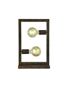 Searchlight® I Oblong настолна лампа - рустик кафяв метал I 2 x E27 - EU24101-2RU - Цена | LEDs4economy