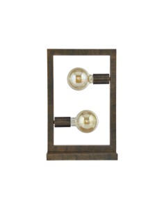 Searchlight® I Oblong настолна лампа - рустик кафяв метал I 2 x E27 - EU24101-2RU - Цена | LEDs4economy 2