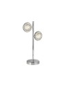 Searchlight® I Quartz настолна лампа - хром и балончесто стъкло I 2 x LED - EU28701-2CC