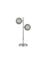 Searchlight® I Quartz настолна лампа - хром и балончесто стъкло I 2 x LED - EU28701-2CC - 2