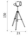Searchlight® I Studio Лампион, черна с хромиран абажур I 1 x E27 - EU3013 - 3