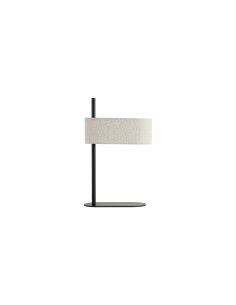 Searchlight® I Настолна лампа Hessian, черен метал с ленен абажур I 1 x E14 - EU30501BK - Цена | LEDs4economy 2