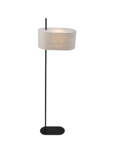 Searchlight® I Лампион Hessian, черен метал с ленен абажур I 1 x E27 - EU30502BK - Цена | LEDs4economy