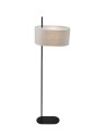 Searchlight® I Лампион Hessian, черен метал с ленен абажур I 1 x E27 - EU30502BK