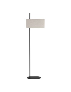 Searchlight® I Лампион Hessian, черен метал с ленен абажур I 1 x E27 - EU30502BK - Цена | LEDs4economy 2