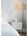 Searchlight® I Лампион Hessian, черен метал с ленен абажур I 1 x E27 - EU30502BK - 5