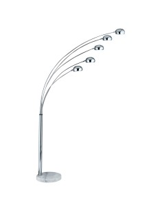 Searchlight® I Лампион Giraffe - хромиран метал и основа от бял мрамор I 5 x E14 - EU3085-5CC - Цена | LEDs4economy