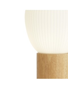 Searchlight® I Настолна лампа Ella - дърво и опалово оребрено стъкло I 1 x E14 - EU31410-1NA - Цена | LEDs4economy 2