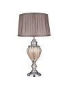 Searchlight® I Настолна лампа Greyson - хром, кехлибарено стъкло и кафяв абажур I 1 x E27 - EU3721AM