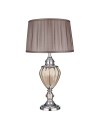 Searchlight® I Настолна лампа Greyson - хром, кехлибарено стъкло и кафяв абажур I 1 x E27 - EU3721AM - 2