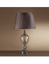 Searchlight® I Настолна лампа Greyson - хром, кехлибарено стъкло и кафяв абажур I 1 x E27 - EU3721AM - 5