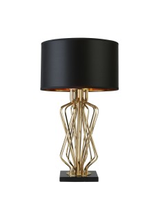 Searchlight® I Настолна лампа Ethan - злато, черен мрамор и черен плат I 1 x E27 - EU4110GO - Цена | LEDs4economy 2