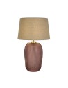 Searchlight® I Настолна лампа Amethyst, розово стъкло с абажур от естествен лен I 1 x E27 - EU44652PI