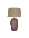 Searchlight® I Настолна лампа Amethyst, розово стъкло с абажур от естествен лен I 1 x E27 - EU44652PI - 2