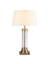 Searchlight® I Настолна лампа Pedestal - античен месинг, стъкло и кремав плат I 1 x E27 - EU5141AB