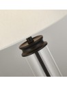 Searchlight® I Настолна лампа Pedestal - черен метал, стъкло и бял текстилен абажур I 1 x E27 - EU5141BK - 3