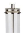 Searchlight® I Настолна лампа Pedestal - сатенено сребристо, стъкло и кремав плат I 1 x E27 - EU5141SS - 3