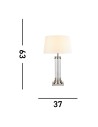 Searchlight® I Настолна лампа Pedestal - сатенено сребристо, стъкло и кремав плат I 1 x E27 - EU5141SS - 4