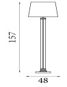 Searchlight® I Лампион Pedestal - черен метал, стъкло и бял текстилен абажур I 1 x E27 - EU5142BK - 4