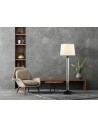 Searchlight® I Лампион Pedestal - черен метал, стъкло и бял текстилен абажур I 1 x E27 - EU5142BK - 5
