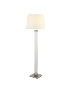 Searchlight® I Лампион Pedestal - сатенено сребристо, стъкло и кремав плат I 1 x E27 - EU5142SS - Цена | LEDs4economy