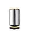 Searchlight® I Настолна лампа Circolo Cage - черен метал и бял силикон I 1 x LED - EU54210-1BK
