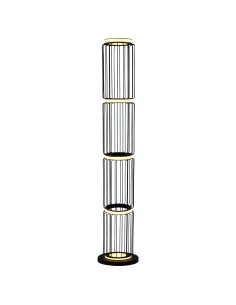 Searchlight® I Лампион Circolo Cage - черен метал и бял силикон I 1 x LED - EU54211-1BK - Цена | LEDs4economy