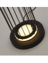 Searchlight® I Лампион Circolo Cage - черен метал и бял силикон I 1 x LED - EU54211-1BK - 3