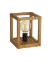 Searchlight® I Square настолна лампа - естествено дърво и черен метал I 1 x E27 - EU54742-1NA - 2