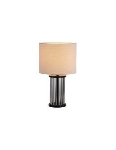 Searchlight® I Настолна лампа Swizzle, матово черно метално покритие с бял абажур I 1 x E27 - EU55623SM - Цена | LEDs4economy