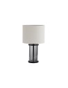 Searchlight® I Настолна лампа Swizzle, матово черно метално покритие с бял абажур I 1 x E27 - EU55623SM - 2