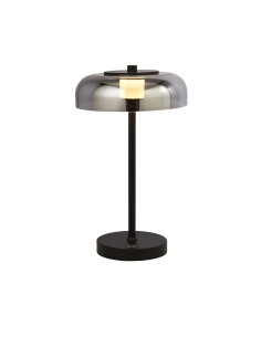 Searchlight® I Настолна лампа Frisbee - черен метал и опушено стъкло I 1 x LED - EU59801-1SM - Цена | LEDs4economy