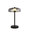 Searchlight® I Настолна лампа Frisbee - черен метал и опушено стъкло I 1 x LED - EU59801-1SM