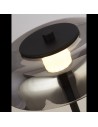Searchlight® I Лампион Frisbee - черен метал и опушено стъкло I 1 x LED - EU59802-1SM - 3