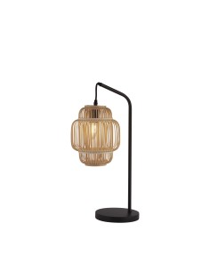 Searchlight® I Настолна лампа x Java - черен метал и бамбуков абажур I 1 x E27 - EU60095BK - Цена | LEDs4economy